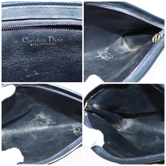 Christian Dior Trotter Canvas Shoulder Bag Navy Gold Auth 141703 - Picture 16 of 16